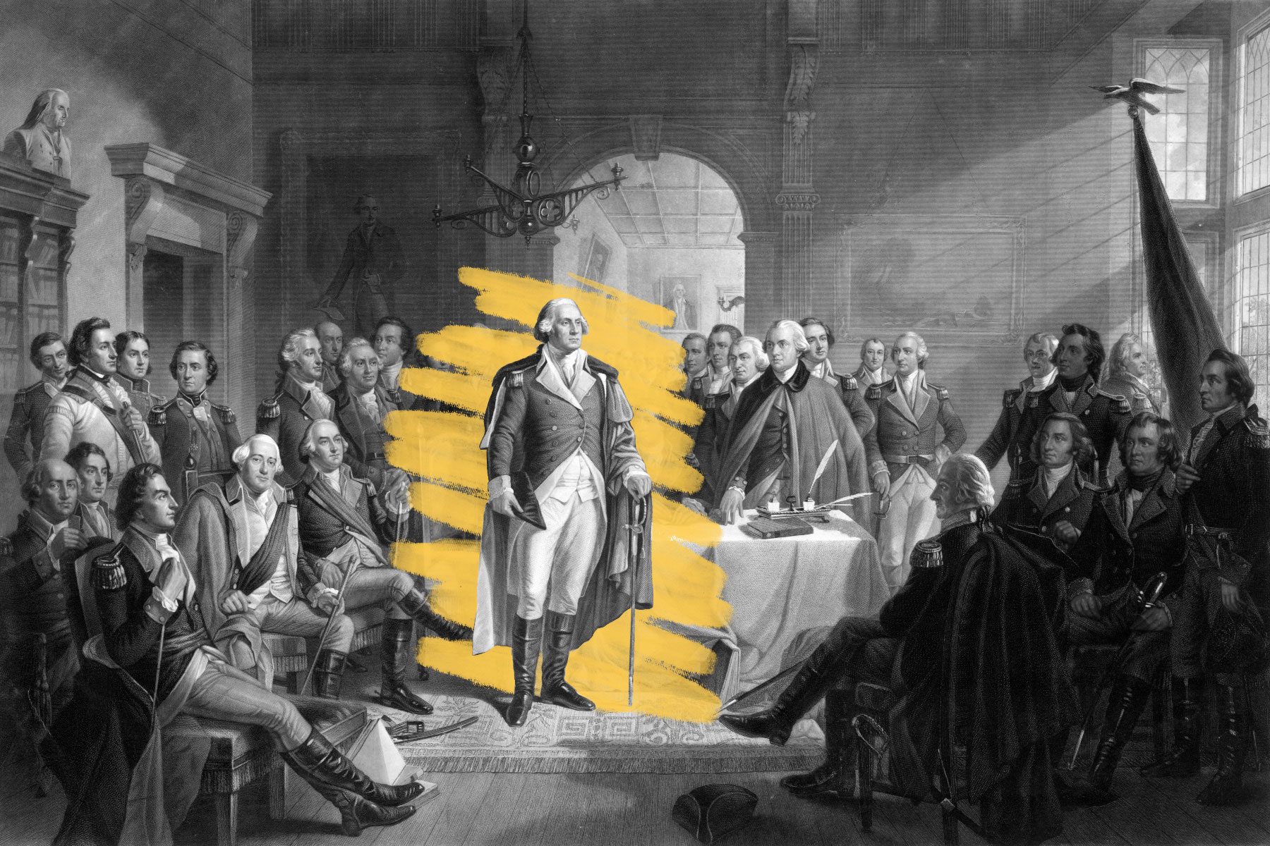 Washington with generals