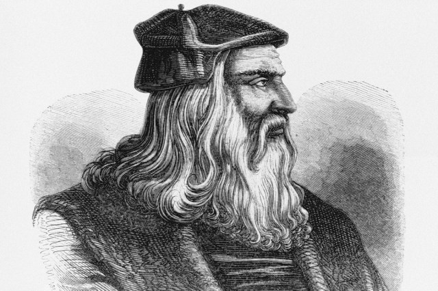 Etching of Leonardo da Vinci