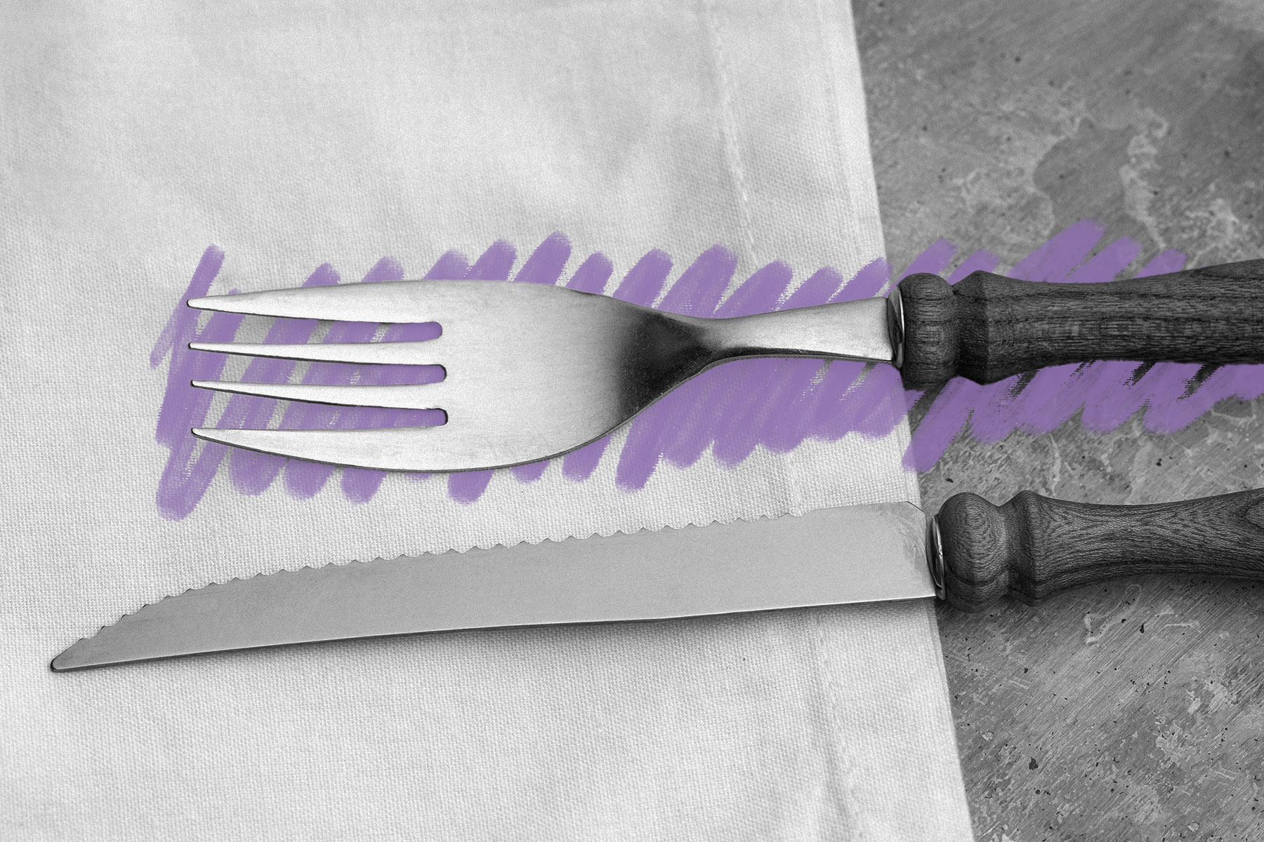 Fork and knife table setting