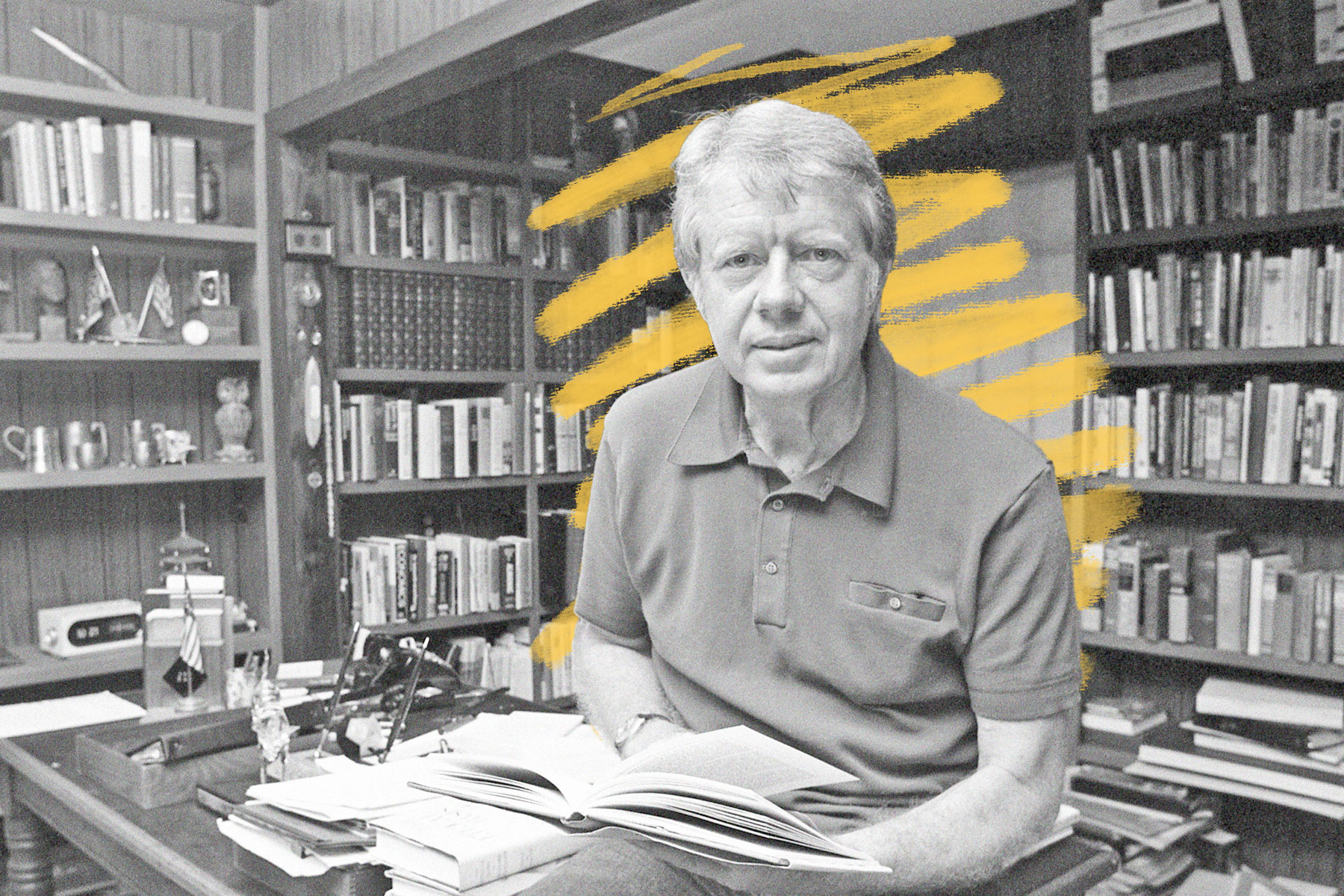 Jimmy Carter in his study