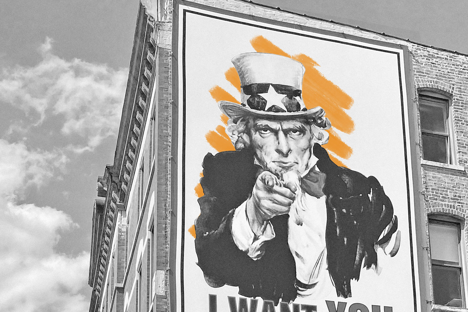 Uncle Sam building poster