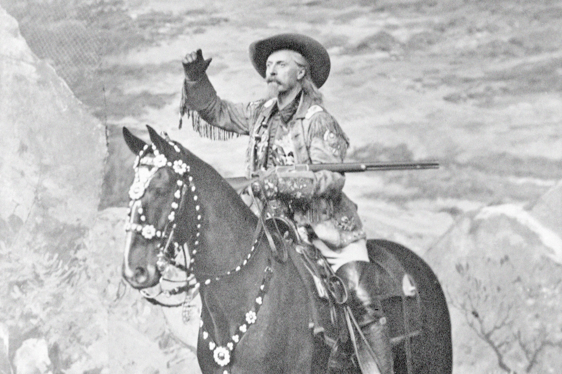 Buffalo Bill on horseback