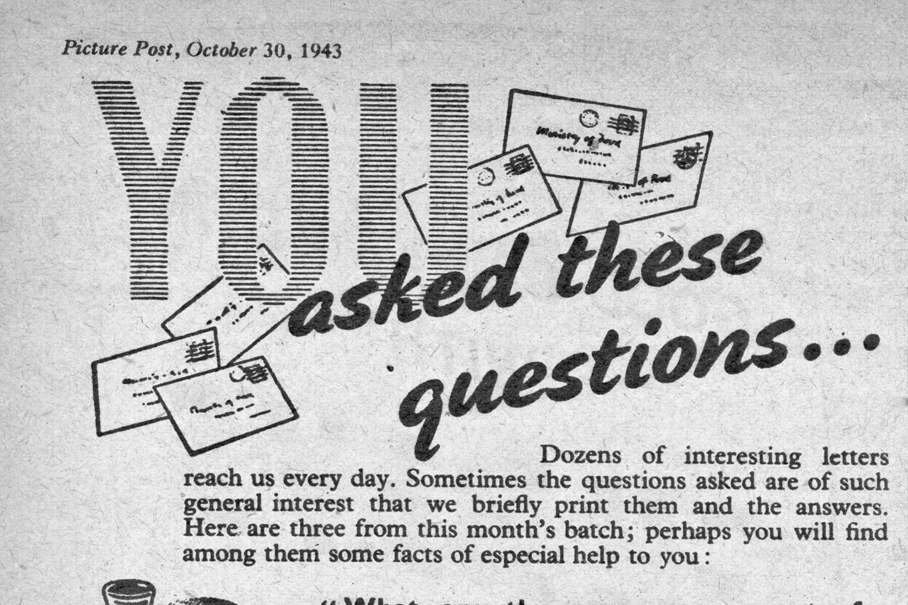 Advice column, 1943