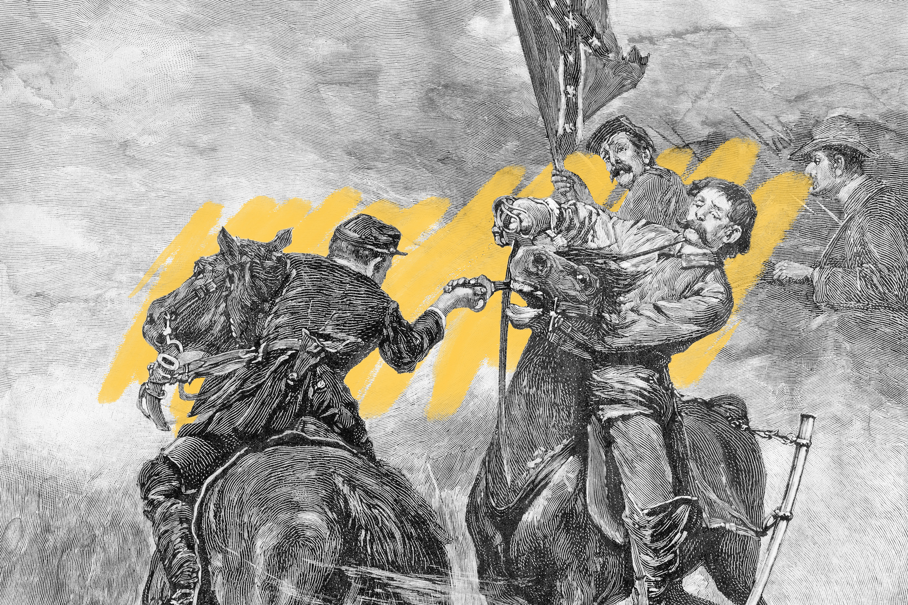 Civil War cavalry duel