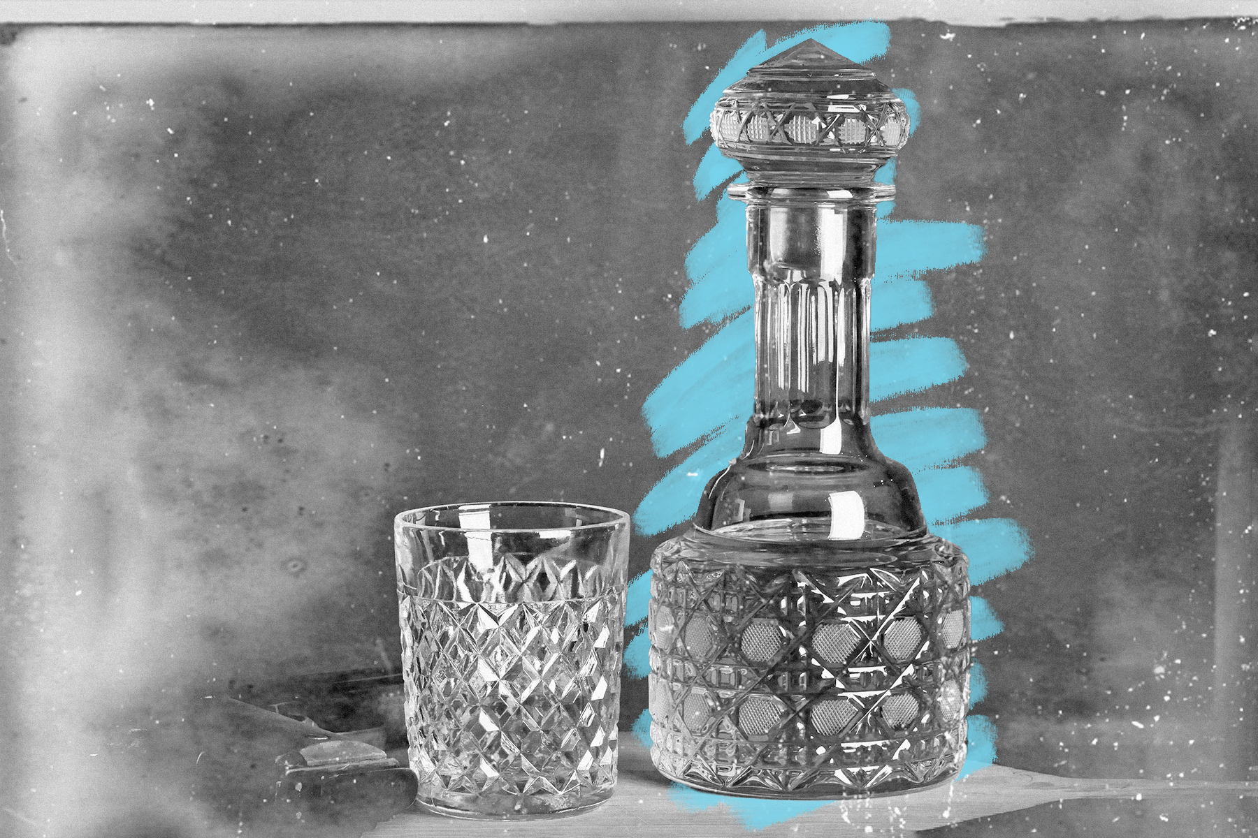 Crystal bottle and cup