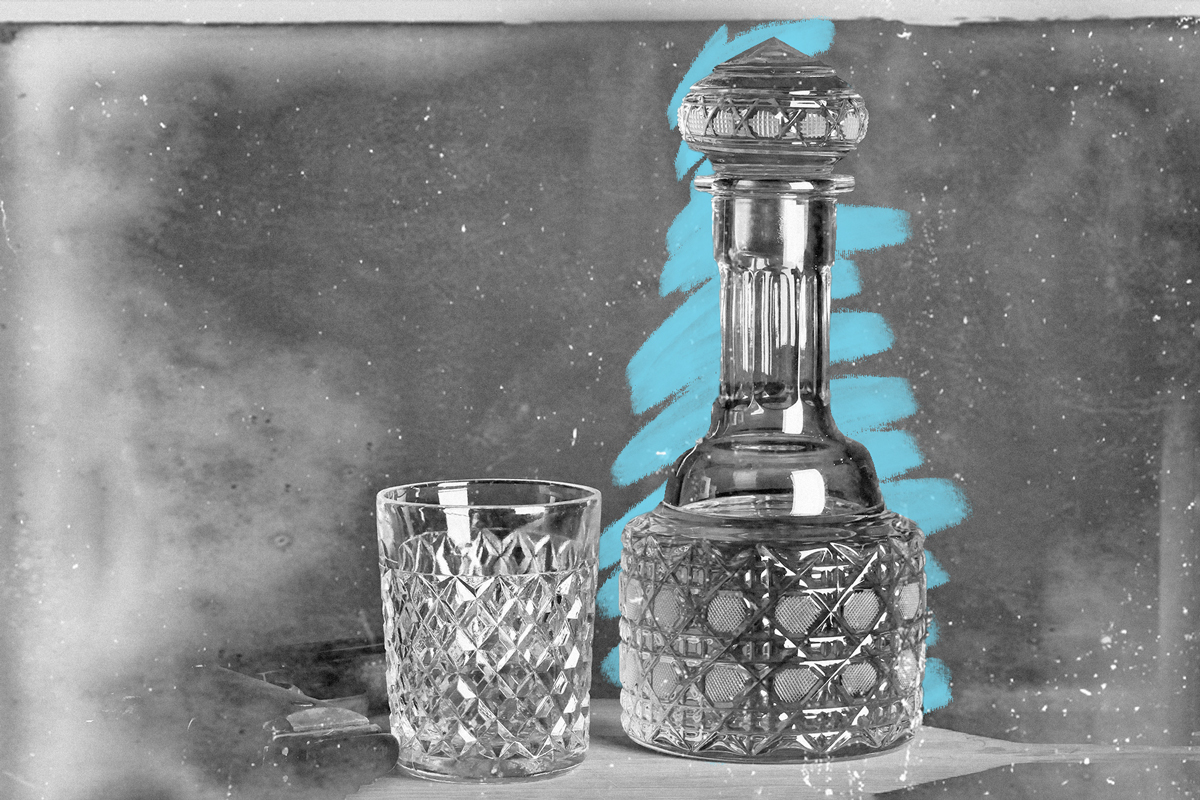 Crystal bottle and cup