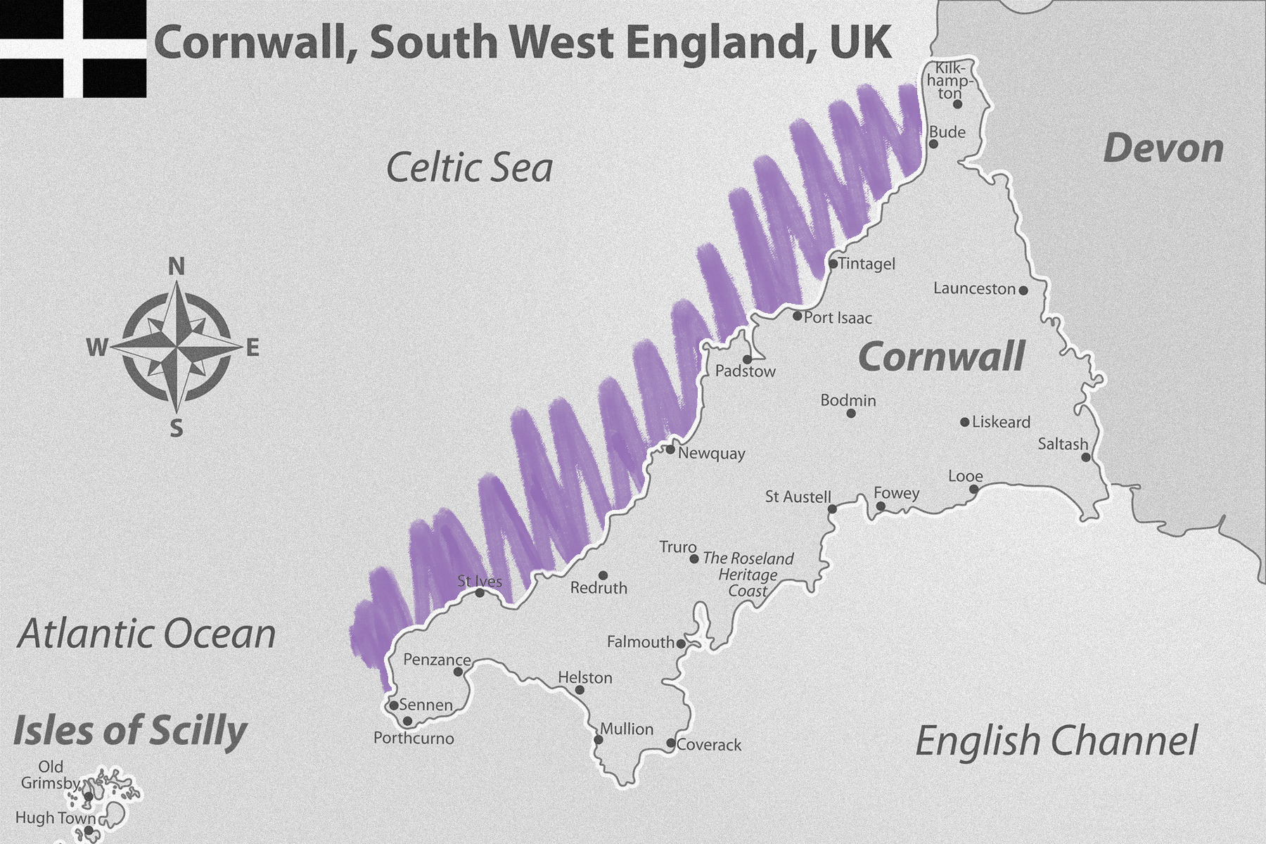 Map of the Isles of Scilly