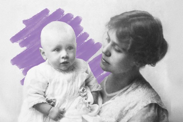 Baby Gerald Ford held by his mother