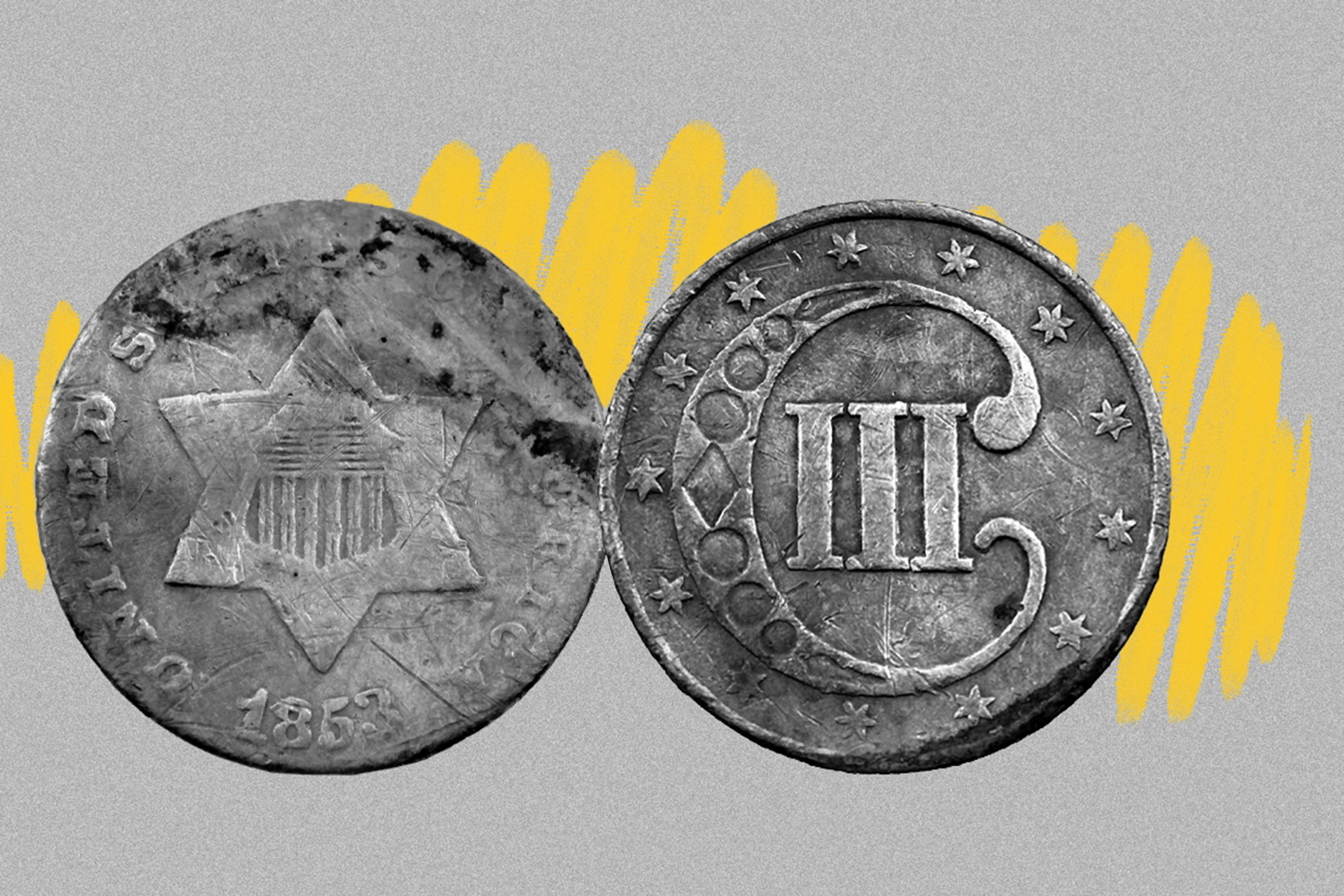 An 1853 3-cent coin