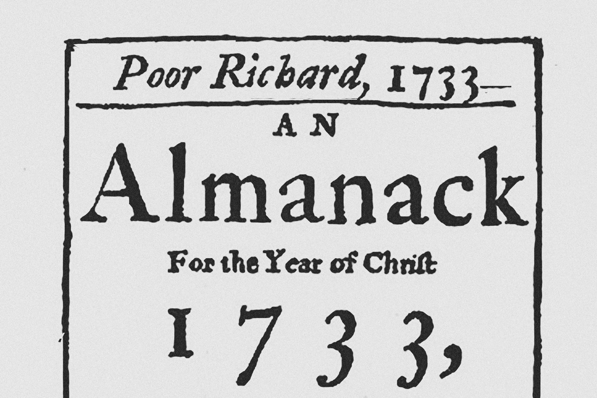 “Poor Richard’s Almanac,” 1733