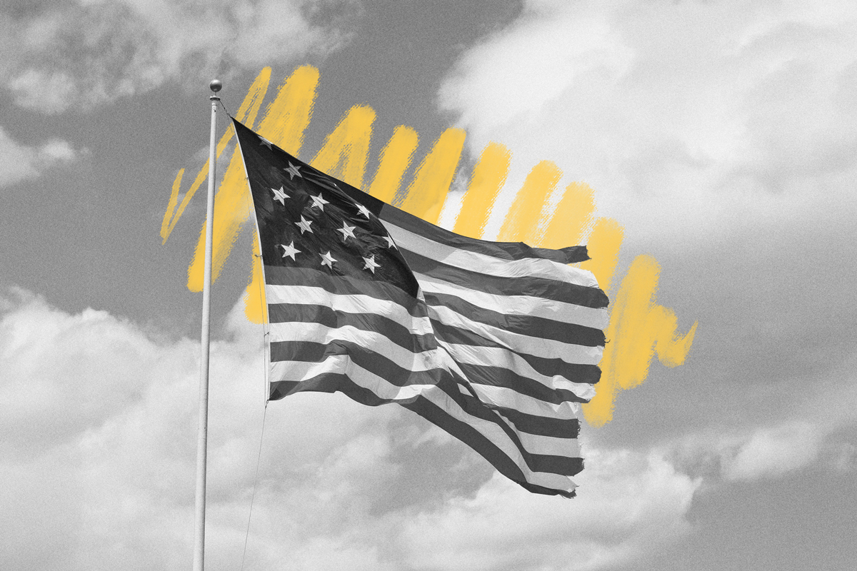 American flag with 15 stripes