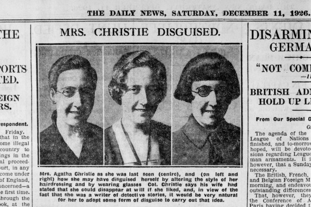 Agatha Christie mystery headline