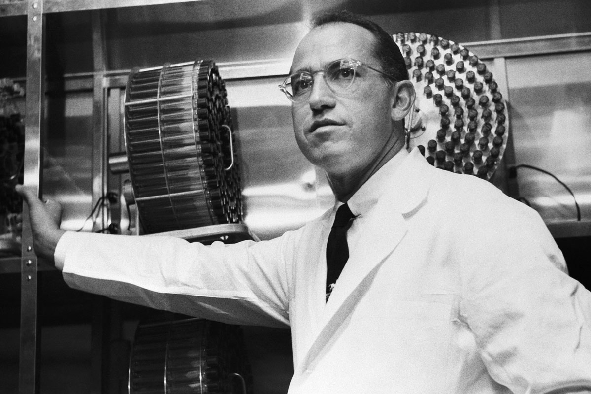 Jonas Salk in his lab, 1956